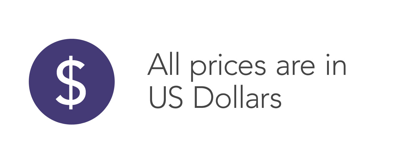 All prices are in US Dollars